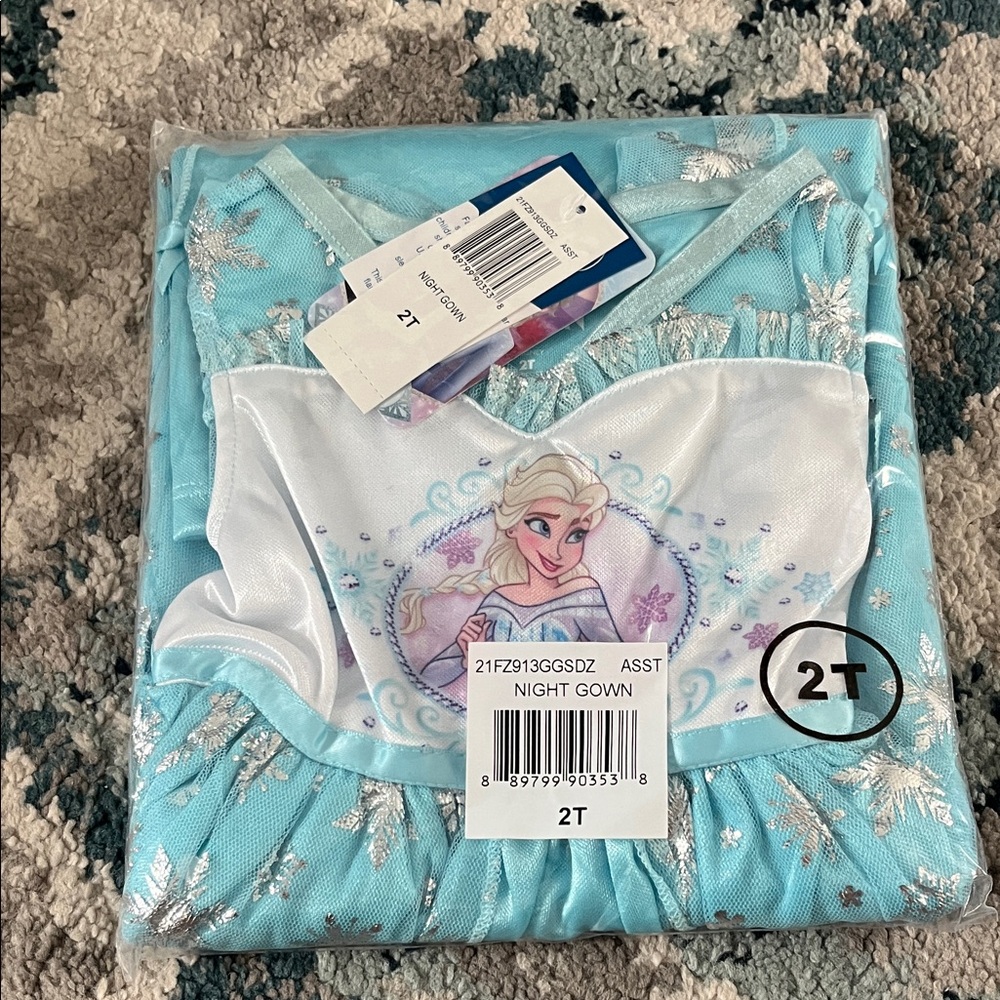 Disney Frozen Elsa Nightgown - Aqua and White